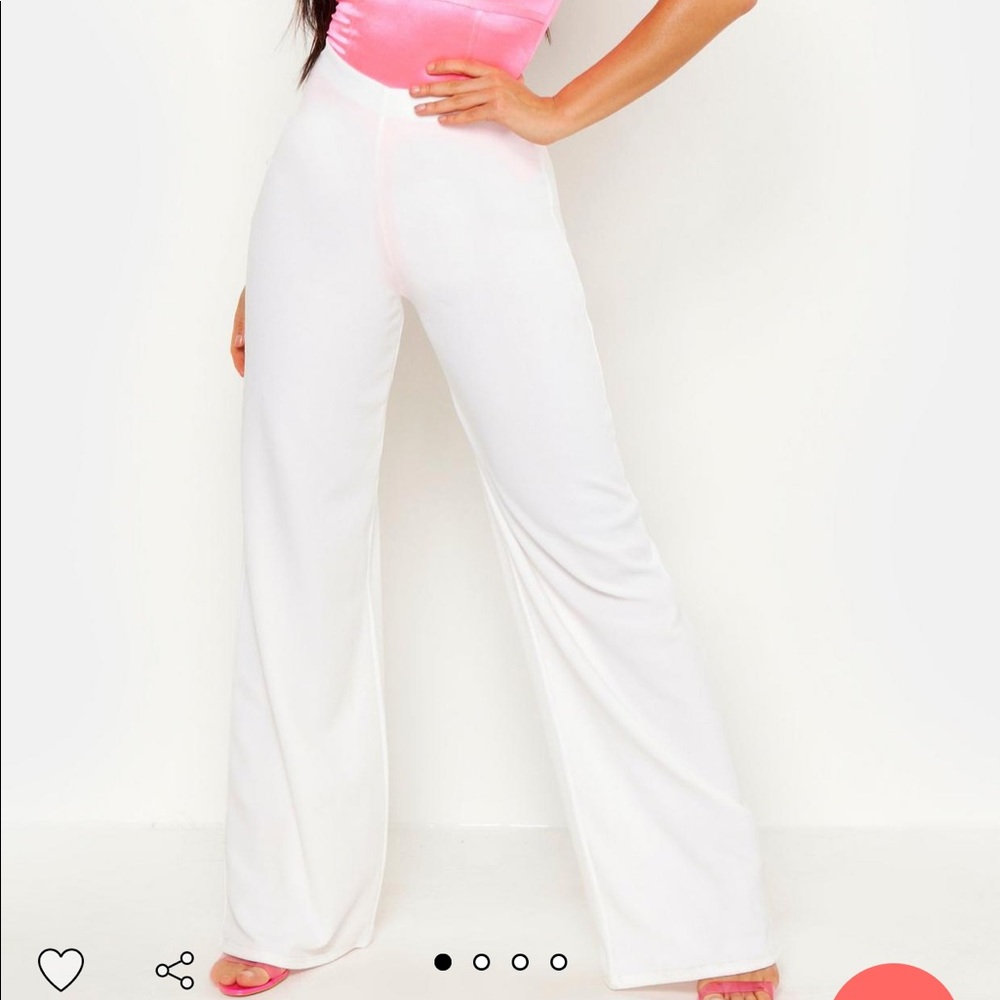 Plus wide leg crepe pants